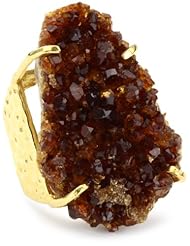 Devon Leigh "In The Raw" Gold-Plated and Dark Citrine Ring, Size 7