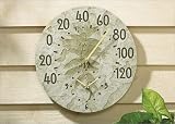 Whitehall Products 01587 Fossil Sumac Thermometer Clock Combo