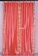 Tie Top Pink Silk Sari fabric Drapes, Panels, Curtains