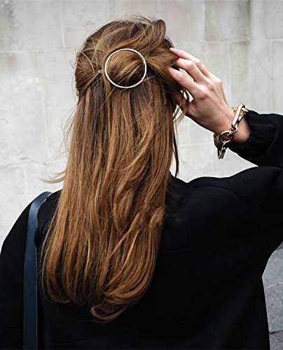 Minimalist Dainty Gold Silver Hollow Hoop Round Circle Geometric Metal Hairpin Hair Clip Clamp Accessories Barrettes Bobby Pin Ponytail Holder Statement Women's GIFT Headwear Headdress Styling Jewelry