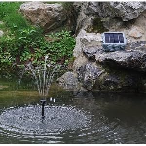 Pk Green Solar Fountain Water Feature  - 60cm Height / Solar Powered / Power Backup / Adjustable Flow Rate