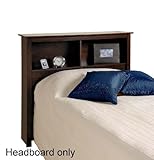 Twin Size Storage Headboard - Espresso Finish