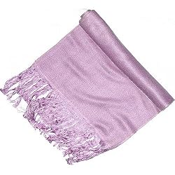 Men Muffler Silk Pashmina Handmade In India Purple 58 x 12.5 inches