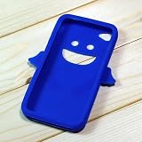 [全10色]  iPhone 4 シリコンケース 天使 エンゼルのスマイル　ダークブルー Silicone Case For iPhone 4　液晶保護フィルム　USB充電ケーブル付　(678-10) ダークブルー