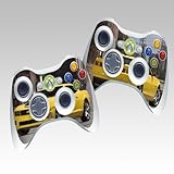 Yellow RAC Protective Skin Decorative Decal for XBOX 360 Controller (2pcs in 1)