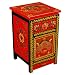 EXP Handmade Asian furniture-28" Red & Black Tibetan Nightstand / Storage Cabinet With Dragon Motif
