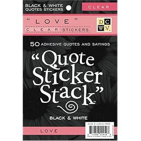 Diecuts With A View Black and White 4-3/8 Inch by 7 Inch 10 Sheets Clear Sticker Quote Stack, Love