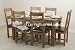 French Farmhouse Solid Oak 5ft Dining Table + 6 Rustic Oak Dining Chairs