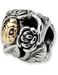 Sterling Silver & Reflections Ladybug Floral Bead