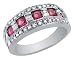 Ruby Gemstone and Diamond Ring 1/4 Carat (ctw) in White Gold
