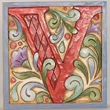 Jim Shore Heartwood Creek Monogram Letter V Figurine 4013215V