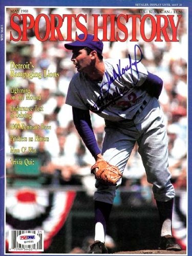 Sandy Koufax Autographed/Hand Signed Sports History Magazine PSA/DNA #Q19331