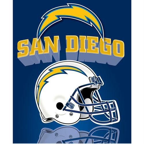 San Diego Chargers Light Weight Fleece NFL Blanket (Grid Iron) (50x60)