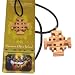 Jerusalem Cross - olive wood extra-Smoothed necklace ( 1.2 inches or 3 cm) - Necklace length is adjustable. With Certificate.