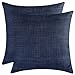 The White Petals Dark Blue Cushion Covers for Sofa, Couch & Bed (18x18 inch, Pack of 2)