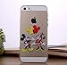 for iPhone 5 / 5S - Disney Mickey & Minnie Mouse Apple Logo Clear Transparent Hard Back Protector Case CoverIncludes Free Tempered Glass [Apple iPhone 5/5S Only] (Mickey & Minnie Balloons)