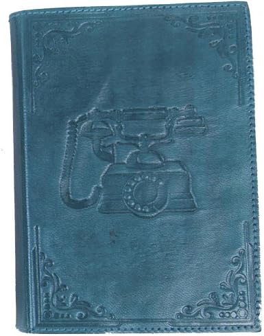 Fair Trade Nostalgic Embossed Leather "Telephone" Journal/sketch Book