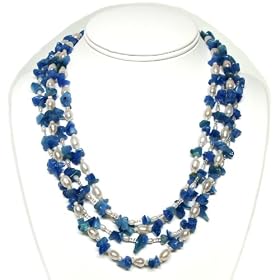 HinsonGayle Artisan Collection Sky Double Strand Blue Quartz and Cultured... by 