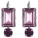 Elegance Earrings, light amethyst/silver-plated