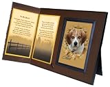 In My Heart Poem Memorial Keepsake Picture Frame and Pet Loss Sympathy Gift, Rich Dark Brown with Foil Accent