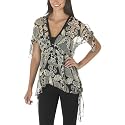Anna Sui for Target&reg; Polyester Paisley Print Short Sleeve Top - Black/Cream