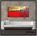 LARGE MODERN CANVAS WALL ART - WAITING Limited Edition, Hand Embellished, Giclee on canvas, Textured Abstract Painting 48 x 24 x 1.5