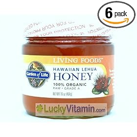 Garden of Life Living Foods Honey, Hawaiian Lehua, 100% Organic, 16-Ounce (Pack of 6)