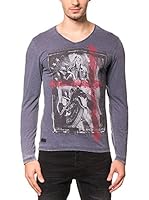 AMERICAN PEOPLE Camiseta Manga Larga Trapese (Azul Marino)