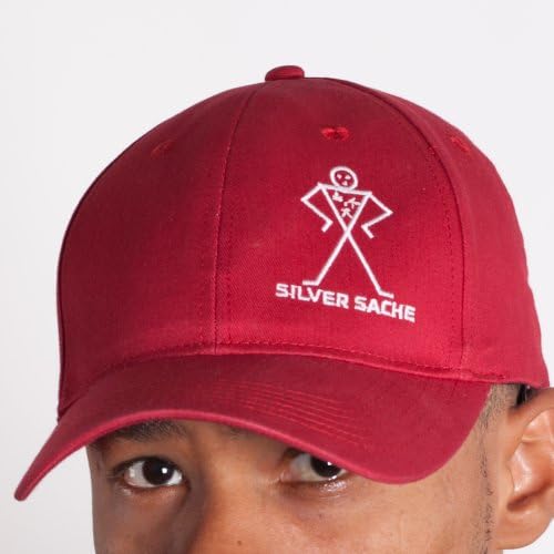 Red Base Ball Cap with Silver Logo By Silver Sache