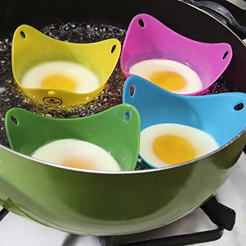 Silicone Egg Poacher 4 Pack Egg Cups Cookware Microwave Egg Cooker