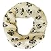 Lina & Lily Dog Cat Paws Footprints Print Infinity Scarf (Khaki)