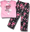 Supergirl Short- Sleeve, long-leg Pajamas for girls in Pink/Black