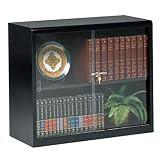Steel Bookcase with Glass Doors Sand