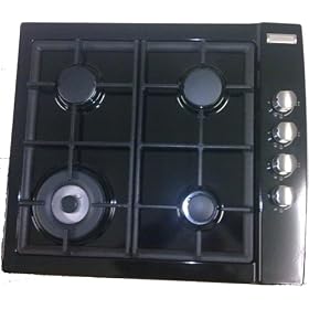 Cuisina MH604GBL 4 Burner Cast Iron Gas Hob in Black