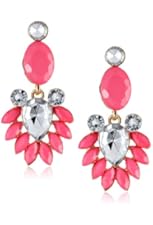 Gold-Tone Faceted Bead and Crystal Drop Earrings