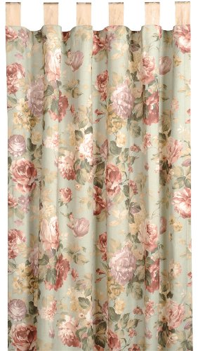 Chesapeake 54 x 84 Sea Foam Green and Rose Floral Curtain Panel Chesapeake 54 x 84 Sea Foam Green and Rose Floral Curtain Panel