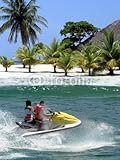 IMAGE OF Wallmonkeys Peel and Stick Wall Decals - Racing on Jetskier during Vacation on Tropical Island - 48
