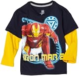 Ironman Boys 4-7 Ironman Longsleeve Twofer Tee, Blue, 7