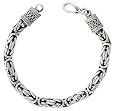 Sterling Silver 1/4 in. Very Thick Square Byzantine Chain