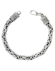Sterling Silver Bali BYZANTINE Chain Necklaces & Bracelets 7mm Very Heavy Antiqued Finish Nickel Free, sizes 8 - 30 inch