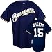 Ben Sheets Majestic MLB Alternate Navy Replica Milwaukee Brewers Jersey