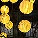 OUTOWIN Solar Powered String Lights Outdoor 16ft 20 LED Lantern Ball Wedding Party Decoration Ball Shape (Warm White/Multi-color)