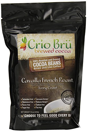 Crio Bru Ground Cocoa Beans, Cavalla French Roast, 12 Ounce Crio Bru Ground Cocoa Beans, Cavalla French Roast, 12 Ounce