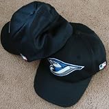 MLB Flex FITTED Sm/Med Toronto BLUE JAYS Home BLACK Hat Cap Mesh