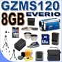 JVC Everio GZ-MS120 Dual Flash Camcorder (Blue) BigVALUEInc Accessory Saver 8GB Filters/Lenses Battery/Charger Bundle