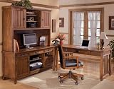 4PC Large Leg Desk, Credenza, Hutch, and Corner Desk Set