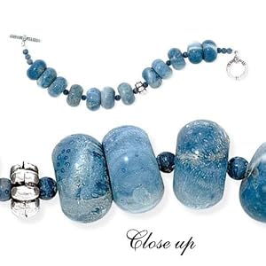 Sterling Silver Blue Coral Bead Bracelet by 
