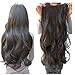 Eastlion New One Piece Sexy Women's High Quality Natural Fashion Curly Hair-Long Beautiful Synthetic Thick Hair Extensions 5clips Clip (Black)