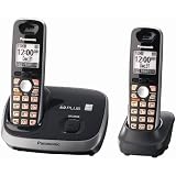 Panasonic KX-TG6512B DECT 6.0 PLUS Expandable Digital Cordless Phone System with 2 Handsets