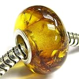 Sterling Silver Lt Cognac Natural Baltic Amber Round Bead For Pandora Troll European Charm Bracelets